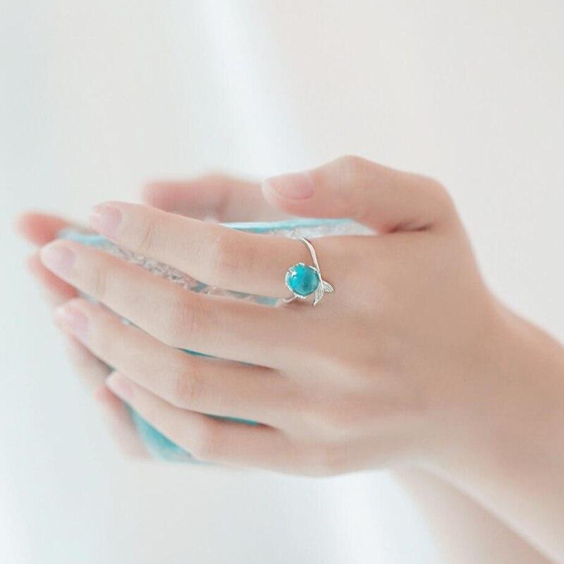 Anel, Colar, Bracelete e Brinco Doce sereia cristal azul - Prata 925 - Pérolla Oficial