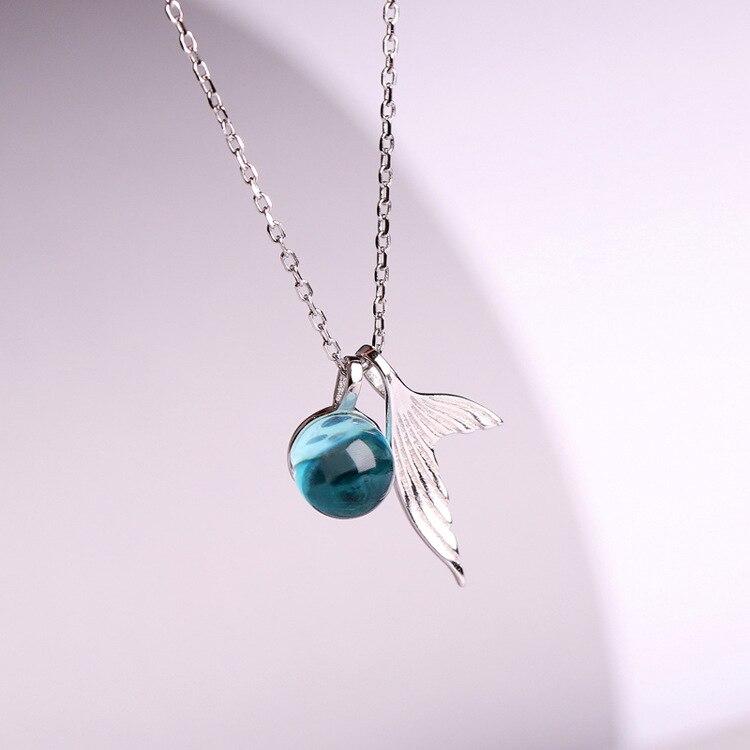 Anel, Colar, Bracelete e Brinco Doce sereia cristal azul - Prata 925 - Pérolla Oficial