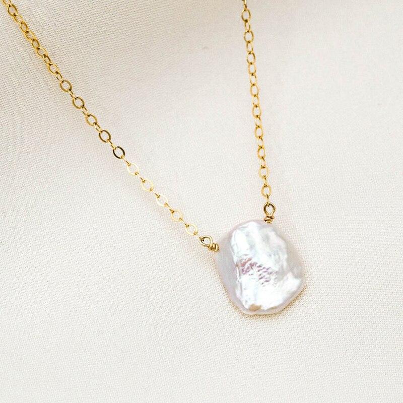 Colar de pérola natural de água doce - Ouro 14K - Pérolla Oficial