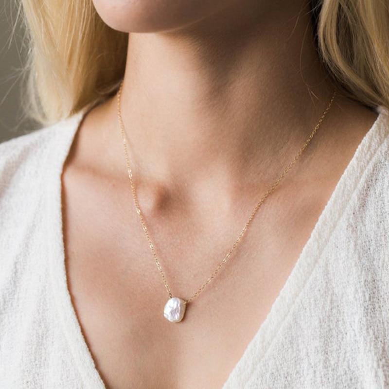 Colar de pérola natural de água doce - Ouro 14K - Pérolla Oficial