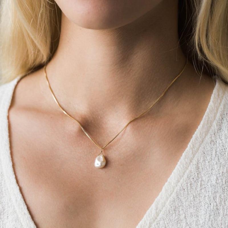 Colar de pérola natural de água doce - Ouro 14K - Pérolla Oficial