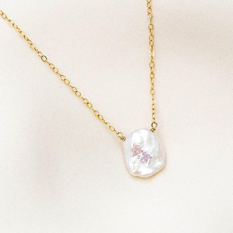 Colar de pérola natural de água doce - Ouro 14K - Pérolla Oficial
