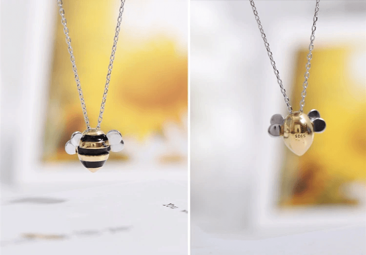 AÇÃO SALVE AS ABELHAS - Colar e Brincos Bee - Prata 925 - Pérolla Oficial