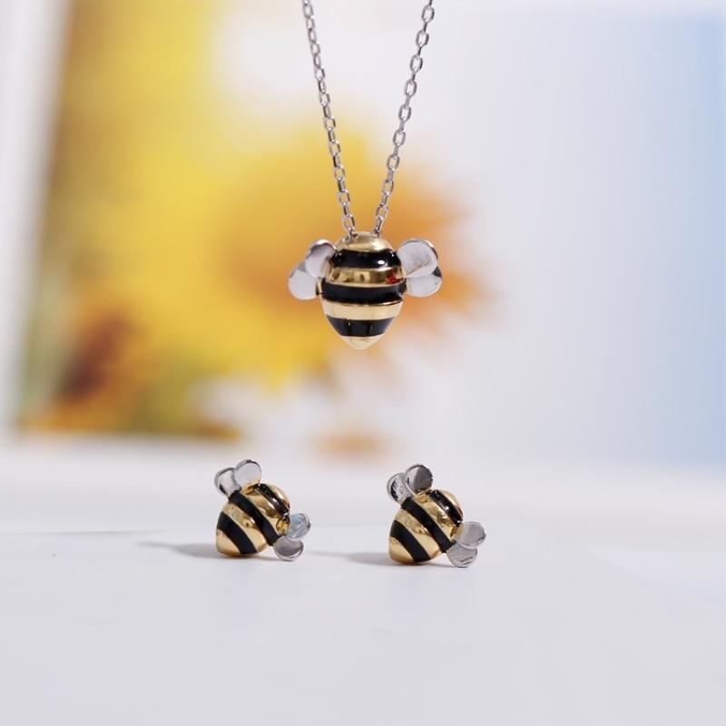 AÇÃO SALVE AS ABELHAS - Colar e Brincos Bee - Prata 925 - Pérolla Oficial