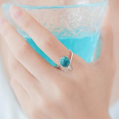 Anel, Colar, Bracelete e Brinco Doce sereia cristal azul - Prata 925 - Pérolla Oficial