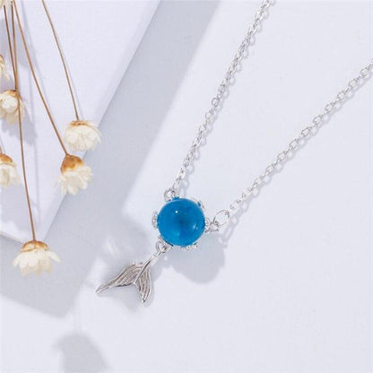Bracelete e Colar Cauda de Sereia Cristal Blue - Prata 925 - Pérolla Oficial