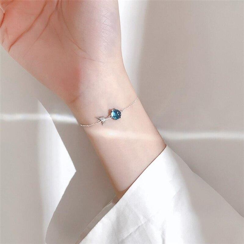 Bracelete e Colar Cauda de Sereia Cristal Blue - Prata 925 - Pérolla Oficial