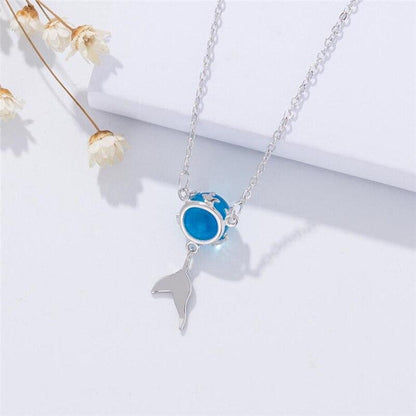 Bracelete e Colar Cauda de Sereia Cristal Blue - Prata 925 - Pérolla Oficial