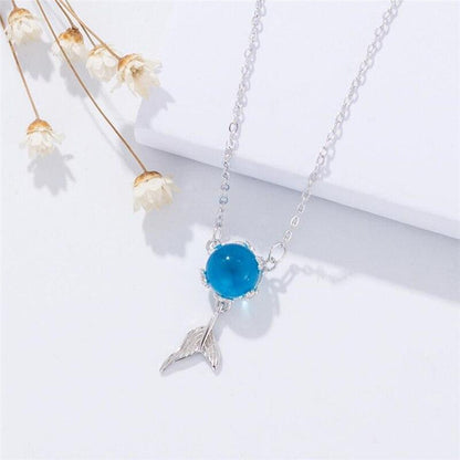 Bracelete e Colar Cauda de Sereia Cristal Blue - Prata 925 - Pérolla Oficial