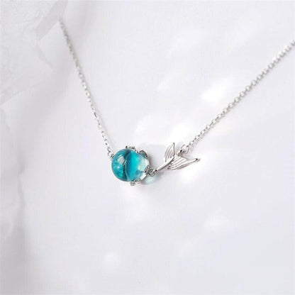 Bracelete e Colar Cauda de Sereia Cristal Blue - Prata 925 - Pérolla Oficial