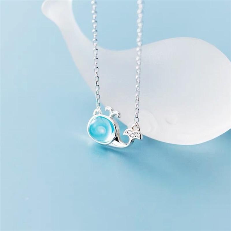 Colar Baby Whale Cristal Blue - Prata 925 - Pérolla Oficial