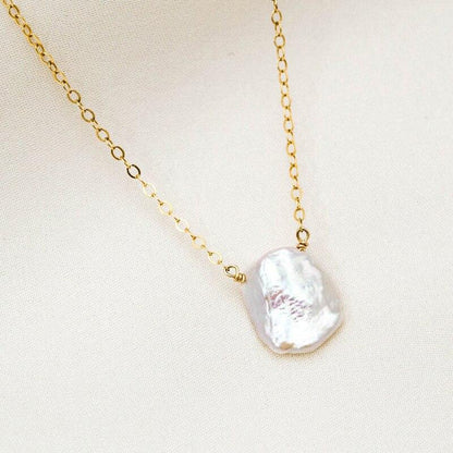 Colar de pérola natural de água doce - Ouro 14K - Pérolla Oficial