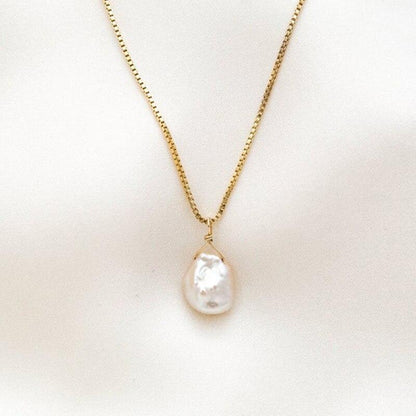 Colar de pérola natural de água doce - Ouro 14K - Pérolla Oficial