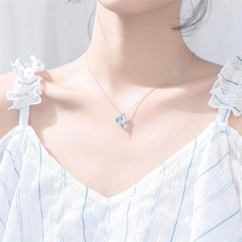 Colar Mermaid Crystal Blue - Prata 925 - Pérolla Oficial