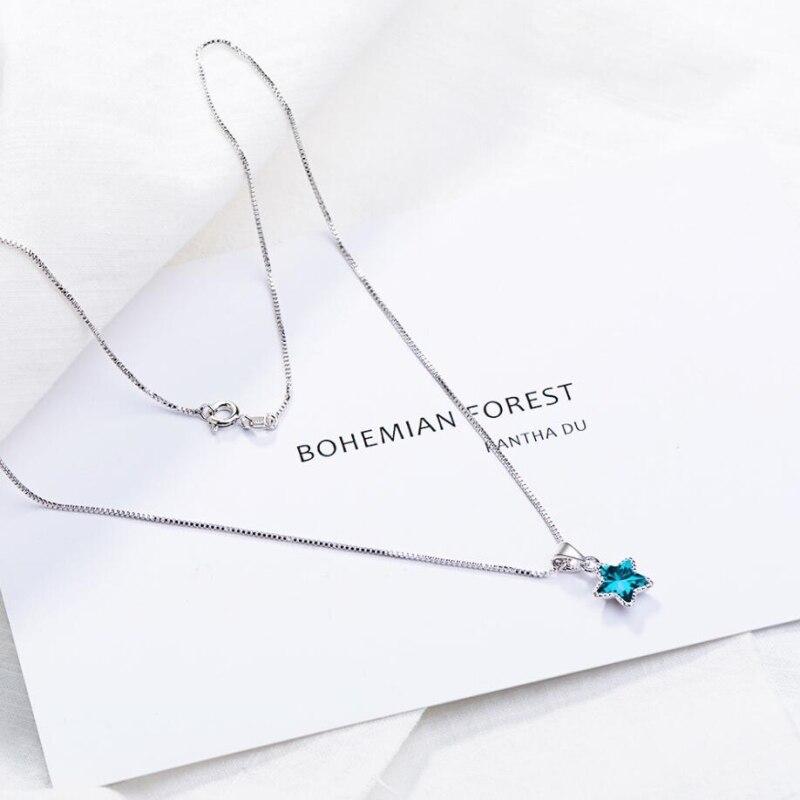 Colar Mini Star Blue Crystal - Prata 925 - Pérolla Oficial